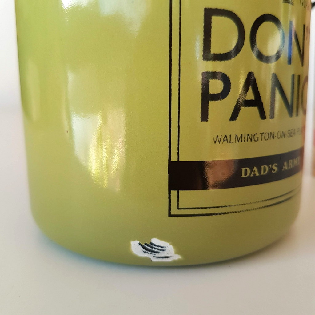 Dad's Army DON'T PANIC ENAMEL MUG 2012 Military Comedy TV Series CHIPPED Gift5
