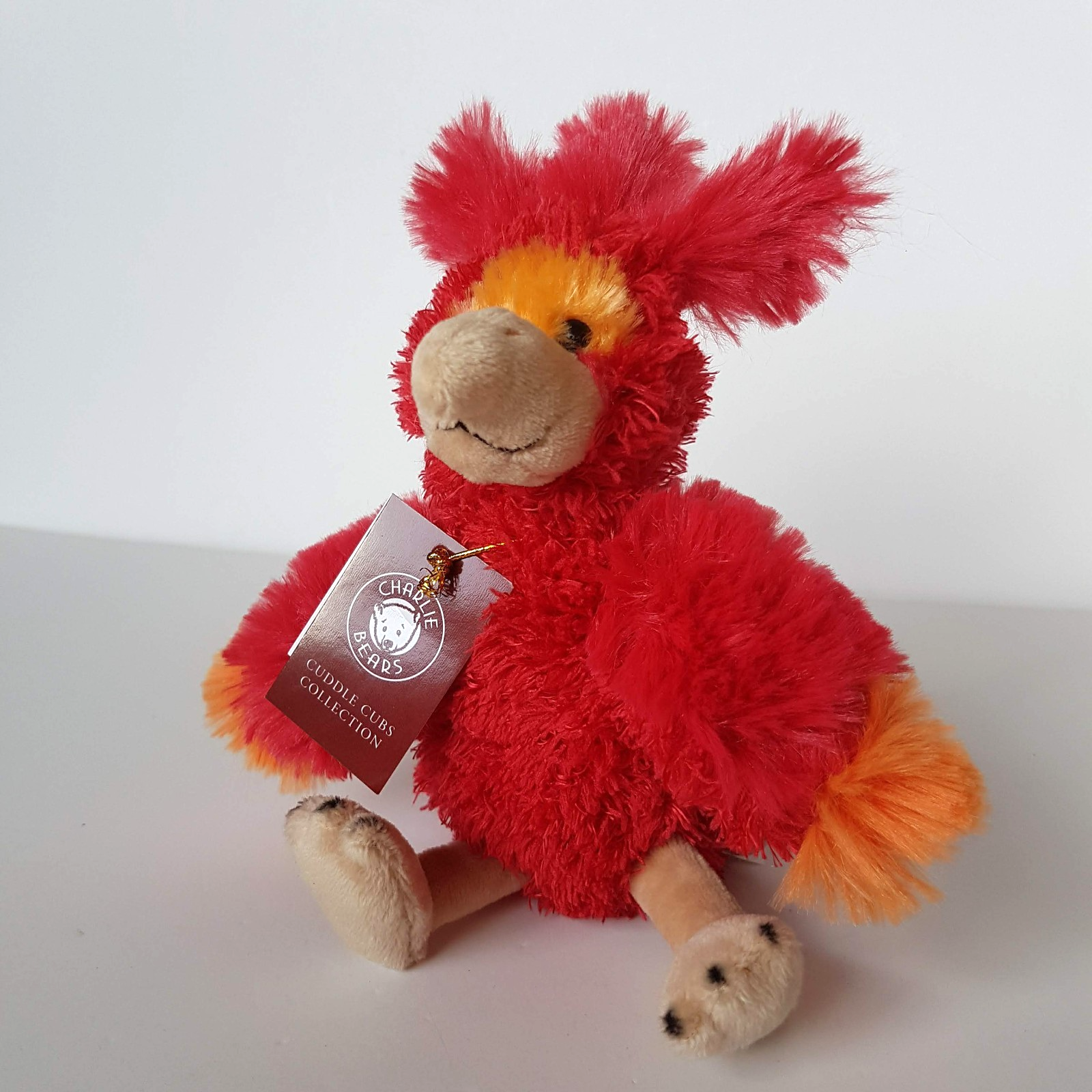 CHARLIE BEARS Firebird Phoenix Plush Soft Toy TAGS Stuffed Animal Red Bird Cute1