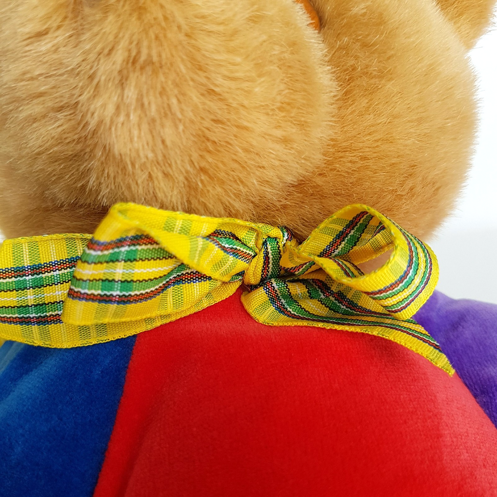Supa Toys VELOUR TEDDY BEAR Colour block Soft Toy Stuffed Animal Bright Colour7