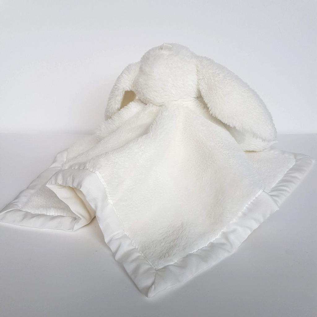 Baby Baby WHITE BUNNY Lovey Plush Security Blanket Comforter Sleep Soft Toy Cute6