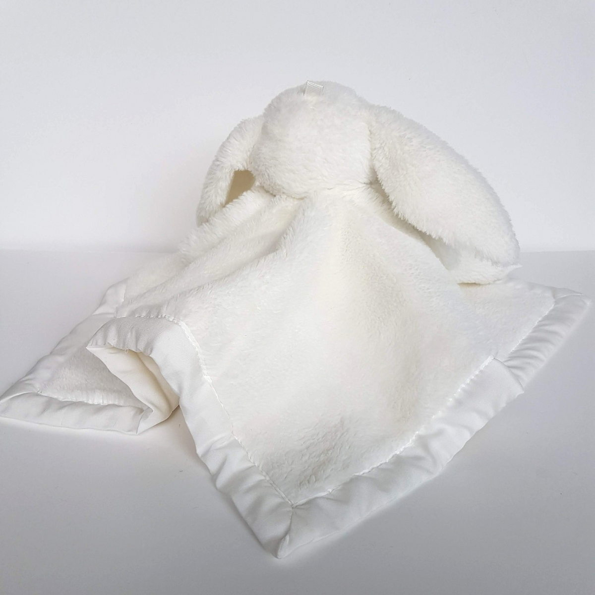 Baby Baby WHITE BUNNY Lovey Plush Security Blanket Comforter Sleep Soft Toy Cute6