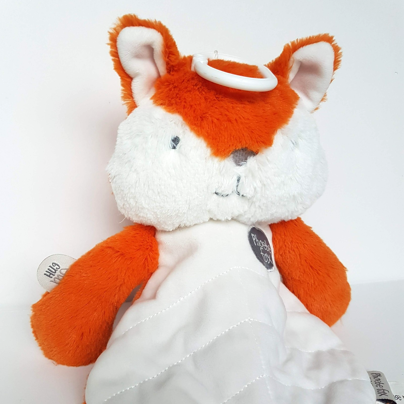 O.B Designs PHOEBE FOX Plush Comforter Lovey Security Blanket Hanger Orange Cute1