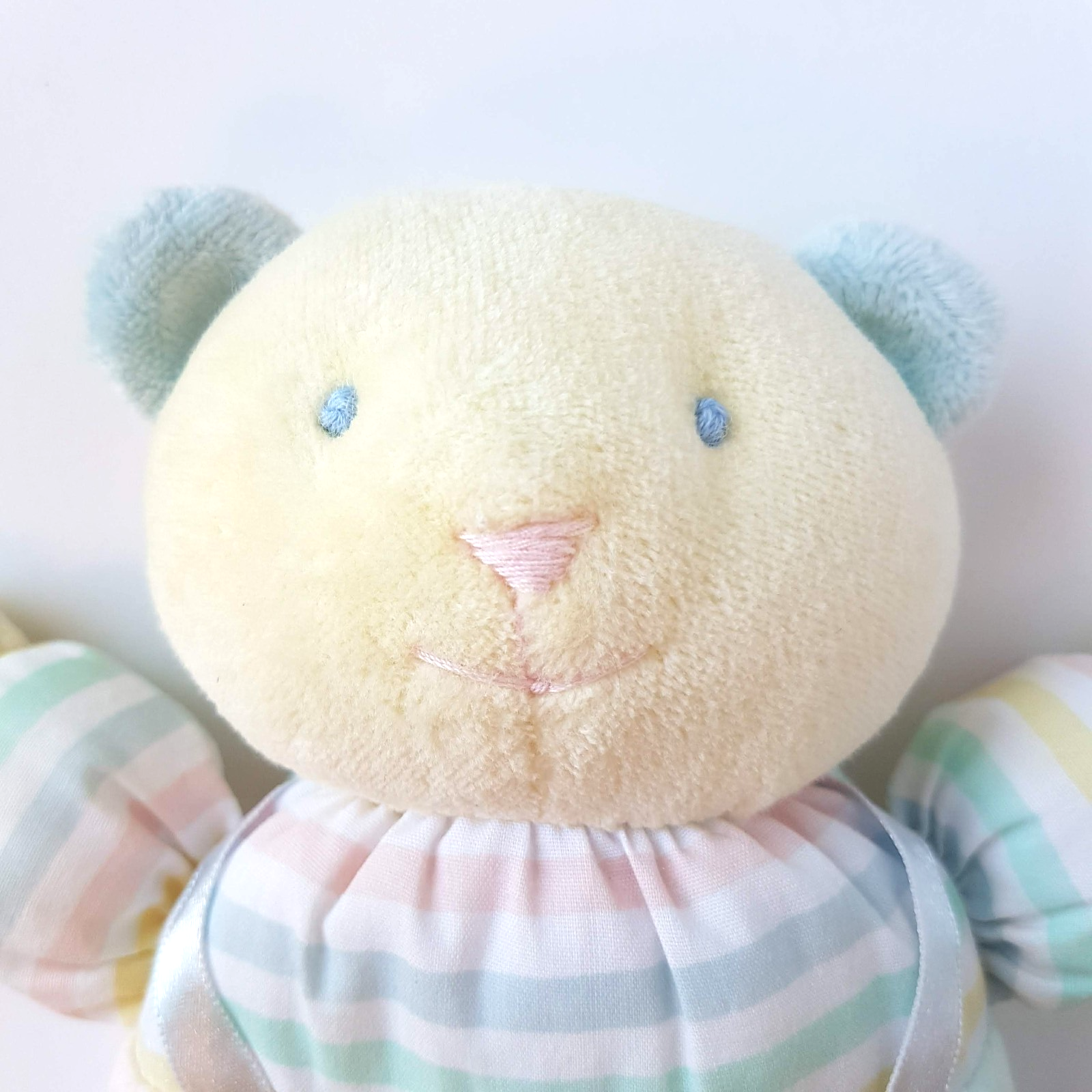 Vintage EDEN TEDDY BEAR 123 Plush Pastel Terry Cloth Baby Rattle Soft Toy Cute9