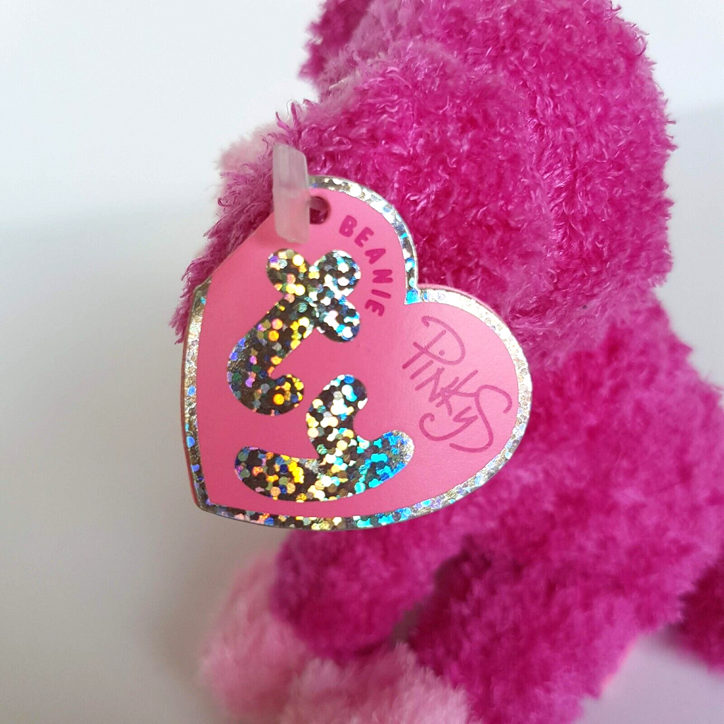 TY Beanie PINKYS FANCIFUL Dog Puppy Pink Plush Stuffed Animal TAGS Soft Toy Cute9