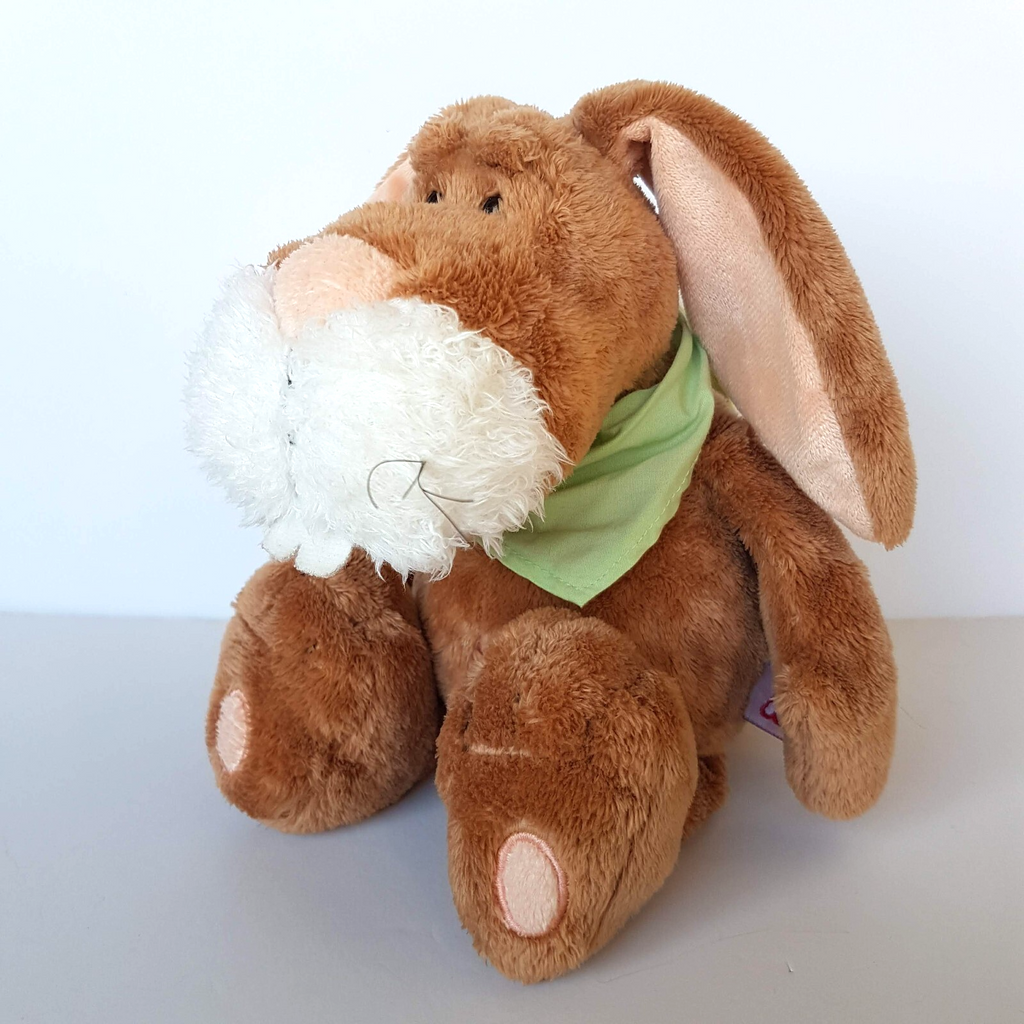Rare NICI SCRUFFY RABBIT Plush Stuffed Animal Teeth Whiskers Soft Toy Cute Scarf2