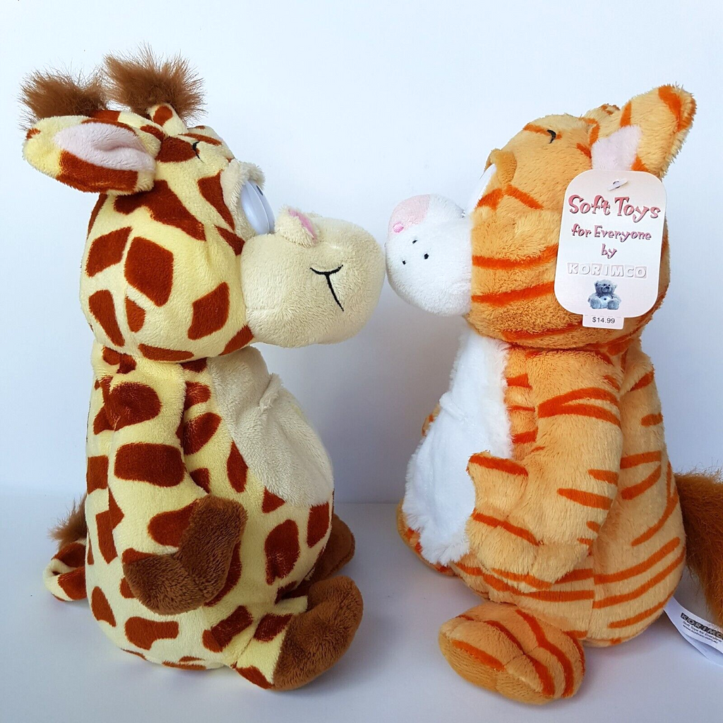 Korimco GIRAFFE + GINGER CAT Plush 28cm Soft Toy Stuffed Animal Belly Button6