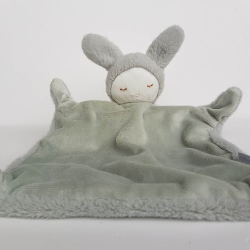 Annabel Trends GREY BUNNY LOVEY Rabbit Baby Comforter Security Blanket Soft Toy1