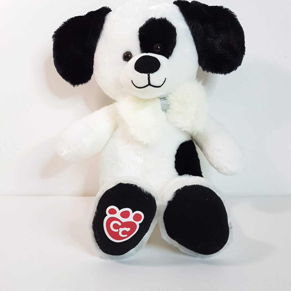 BAB Condo Cubs BLACK WHITE DOG + BOW Build A Bear Plush Stuffed Animal Soft Toy3