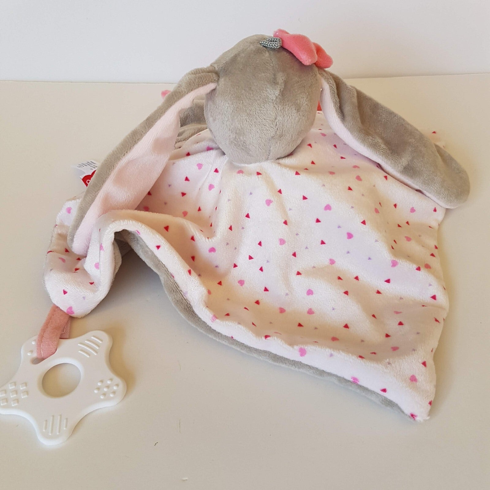 Funny Zoo BUNNY RABBIT LOVEY Rattle Plush Security Blanket Comforter Soft Toy7
