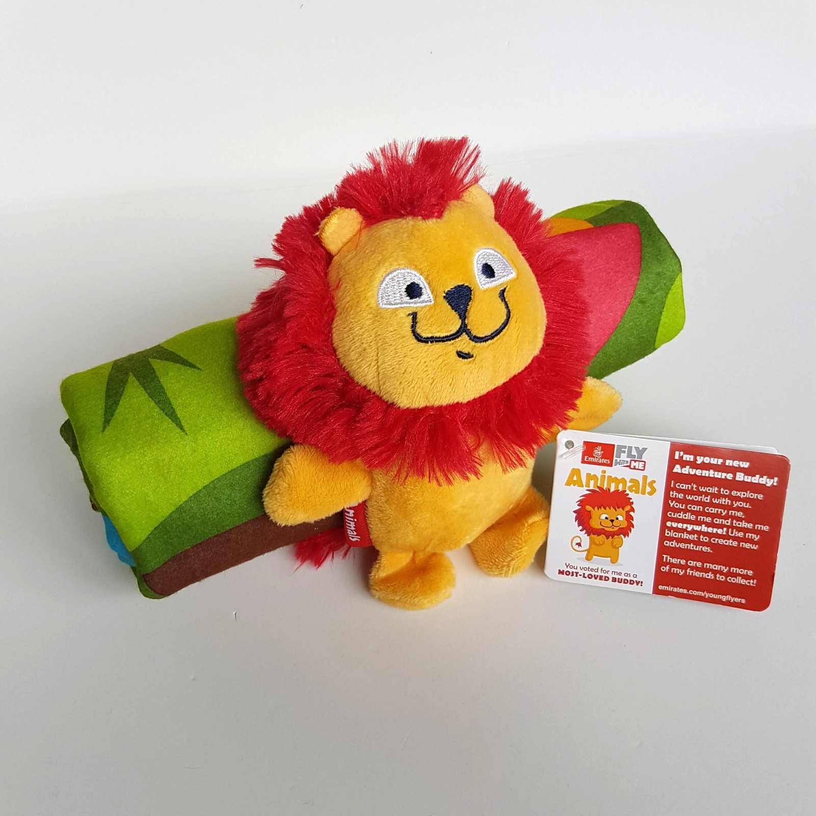 Emirates FLY WITH ME LION Plush Blanket TAG Kids Airline Stuffed Animal Soft Toy1