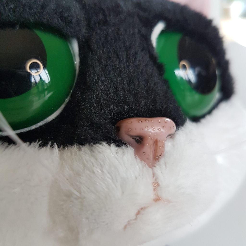 RUSS Lil Peepers CAT LOKI Black & White Plush Stuffed Animal Soft Toy Green Eyes7