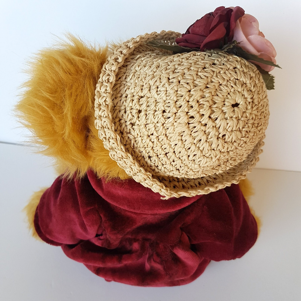 5 Way Jointed SETTLER BEARS 32cm Velvet Dress Flower Hat Stuffed Animal Soft Toy10