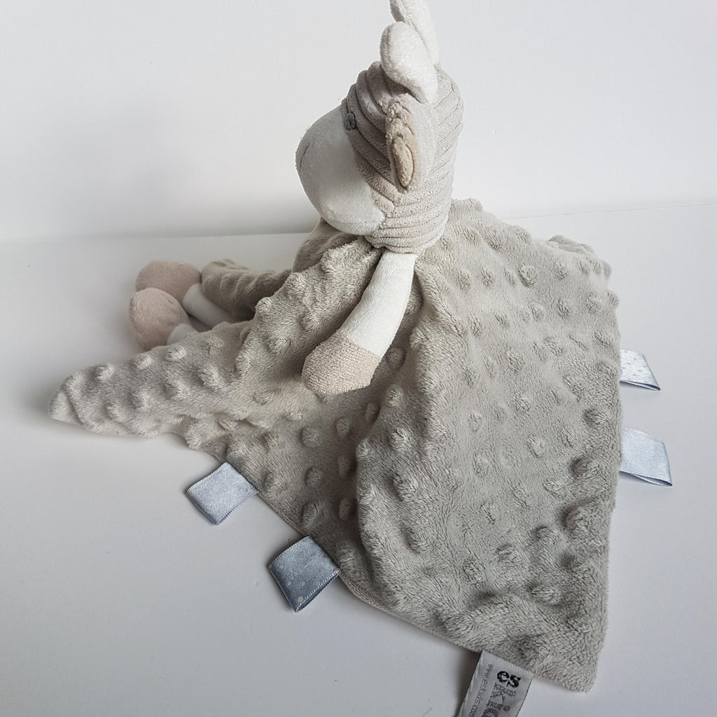 ES Kids GREY GIRAFFE Lovey Soft Toy Sleep Comforter Security Blanket Minky Dot8