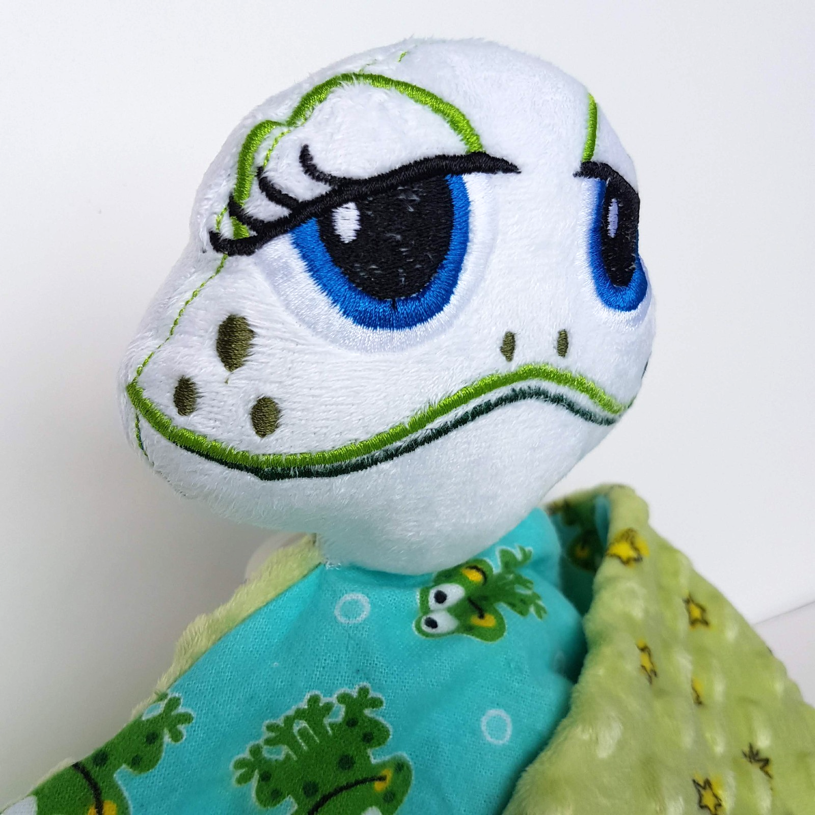 Unique Handmade FROG Baby Lovey Comforter Security Blanket Green Soft Toy Animal4