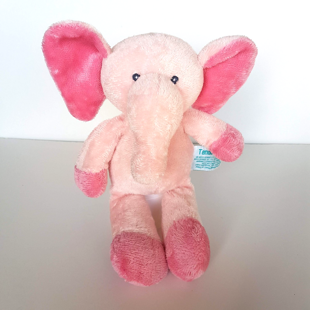 Russ Tender Rattles PINK ELEPHANT Plush Rattle Lovey Stuffed Animal Soft Toy3