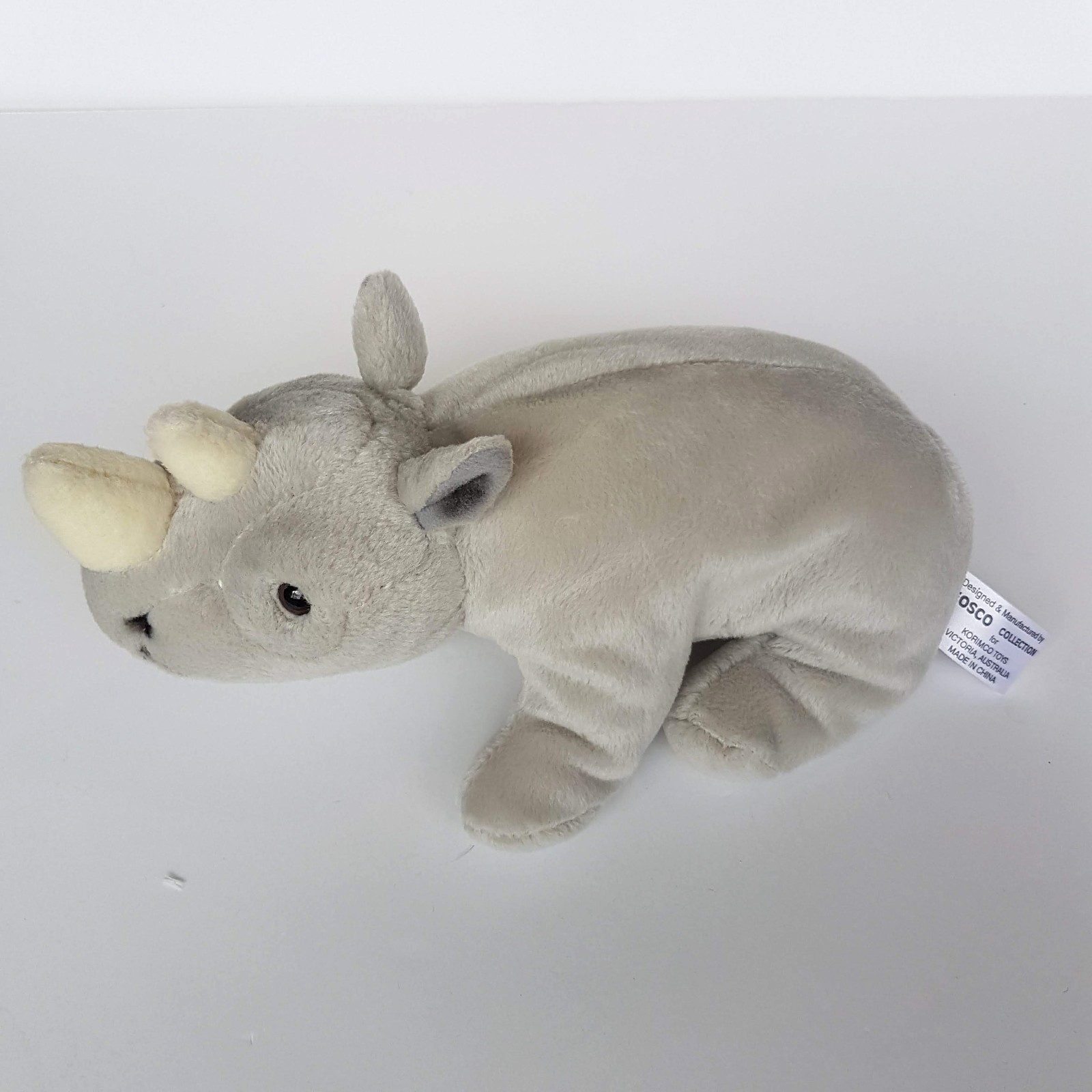 Leosco Korimco GREY RHINO Safari 22cm Plush Soft Toy Stuffed Animal Beanbag Cute2