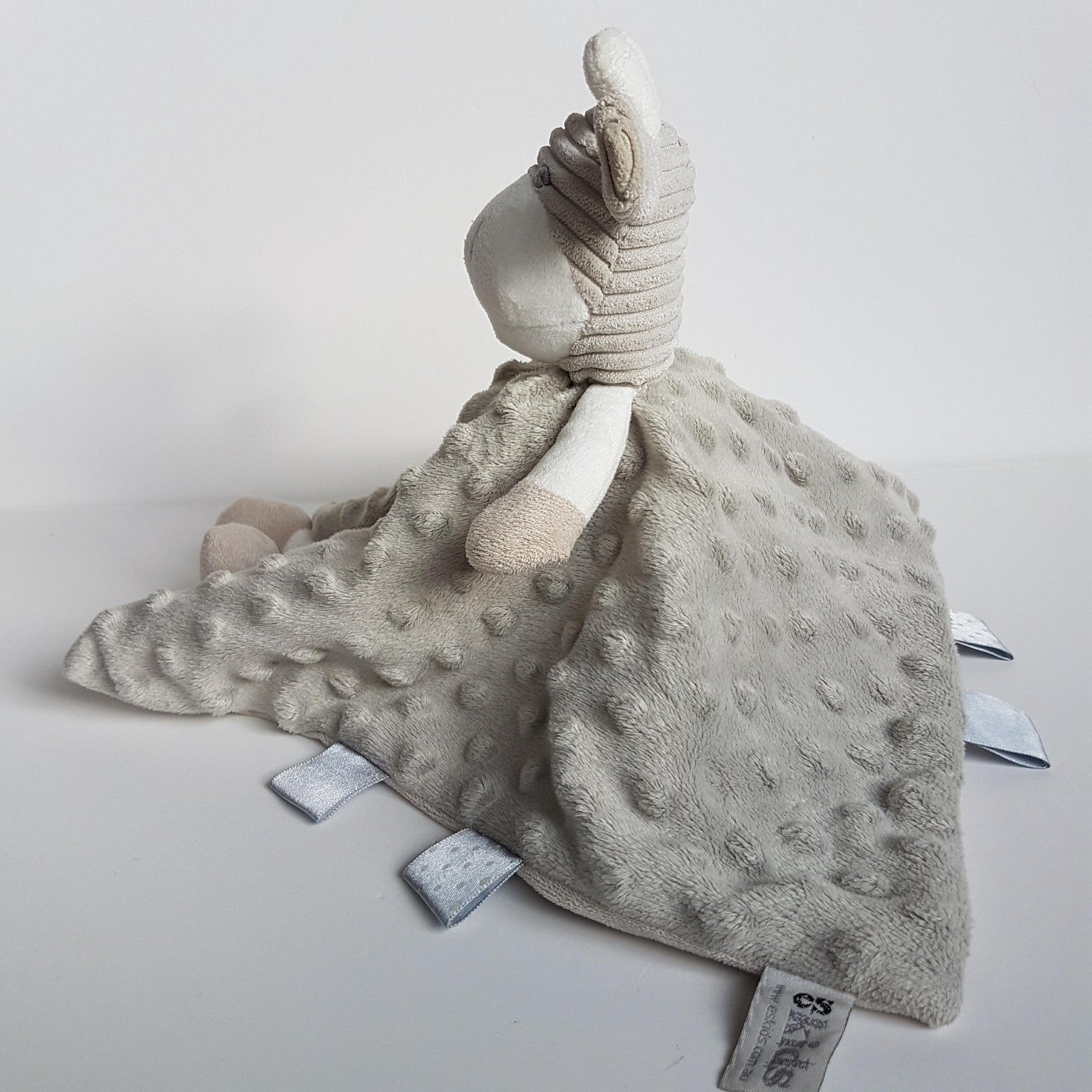 ES Kids GREY GIRAFFE Lovey Soft Toy Sleep Comforter Security Blanket Minky Dot7