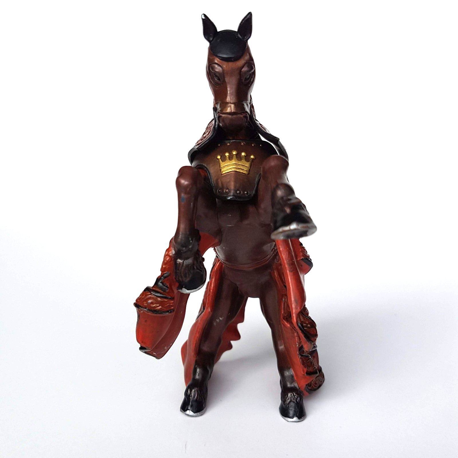 Papo MEDIEVAL KNIGHT REARING HORSE 2007 Brown Gold Crown Action Figure Toy4