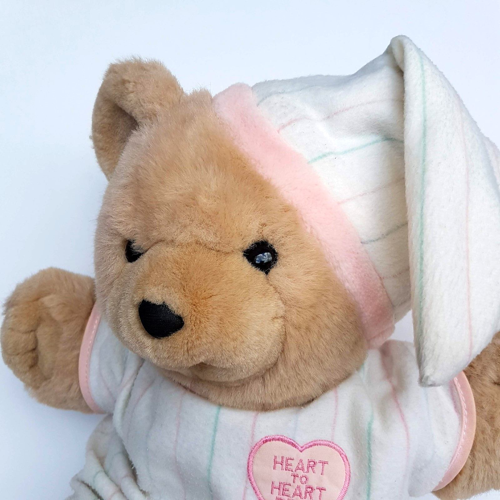 Vintage HEART TO HEART BEAR Plush 45cm Chosun 1986 NO HEART Stuffed Animal Toy1