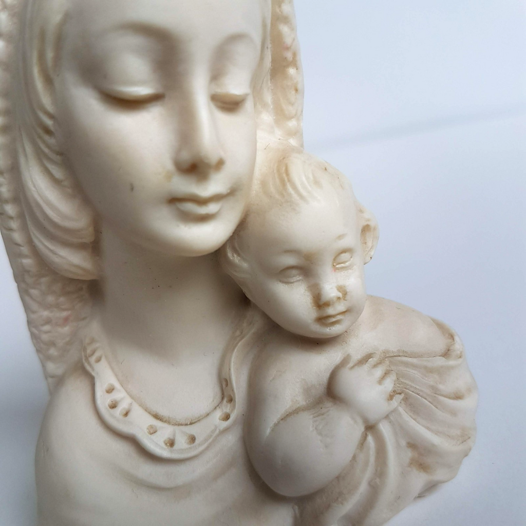 MADONNA & CHILD Figure Statue 10cm Religious Made in Italy Mary Jesus Bust 210g4