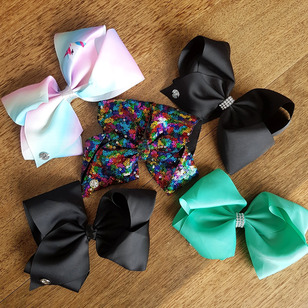 JoJo Siwa HAIR BOWS Unicorn Sequin Diamonte Sparkle Hair Accessories Cheer Bows0
