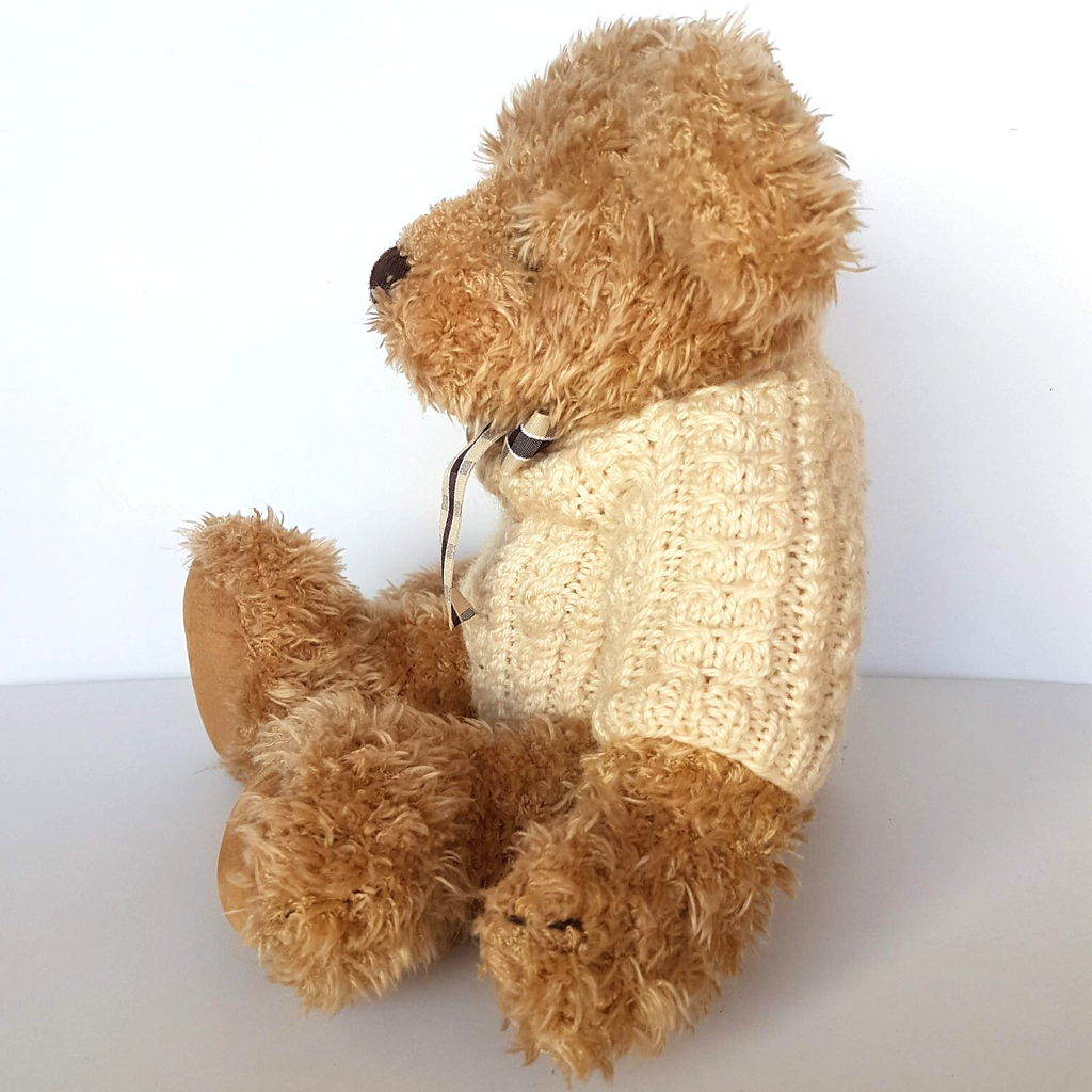 Russ ELLIOTT TEDDY BEAR Soft Toy Stuffed Animal 35cm Jumper Collectible Weighted7