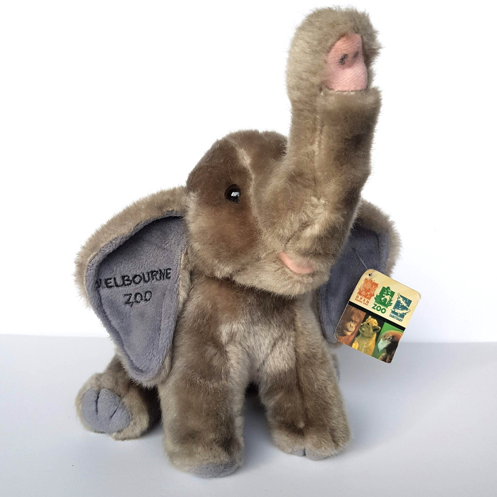 Melbourne Zoo ELEPHANT Plush Grey 25cm Stuffed Animal Soft Toy TAG Cute Cuddly0