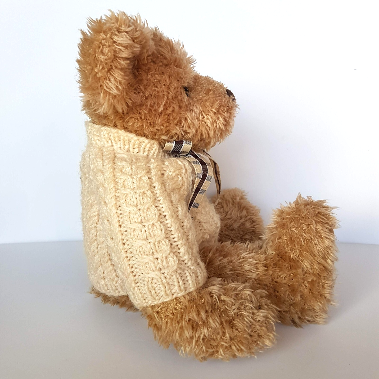 Russ ELLIOTT TEDDY BEAR Soft Toy Stuffed Animal 35cm Jumper Collectible Weighted9