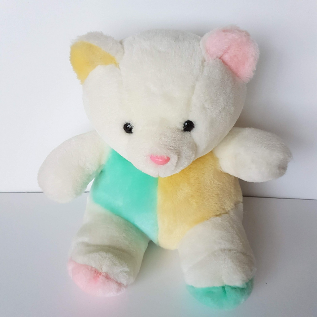 Pastel COLOUR BLOCK Teddy Bear 24cm Plush Stuffed Animal Soft Toy CUTE Unique1