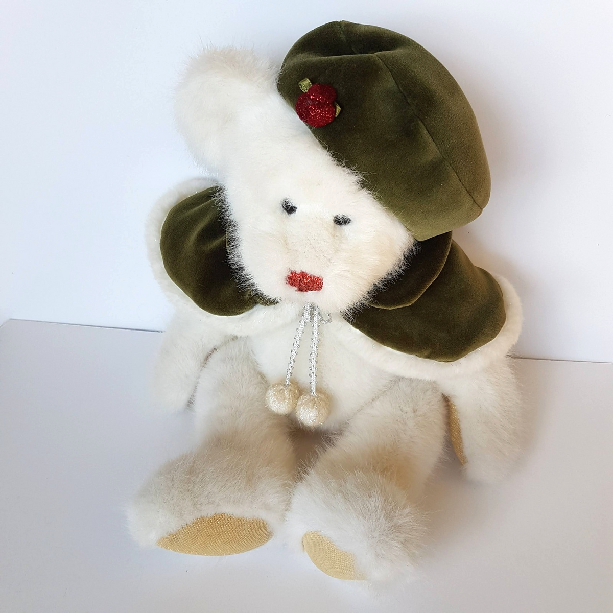 Russ CHRISTMAS CRYSTAL Teddy Bear 44cm Stuffed Animal Soft Toy White Large Cute4
