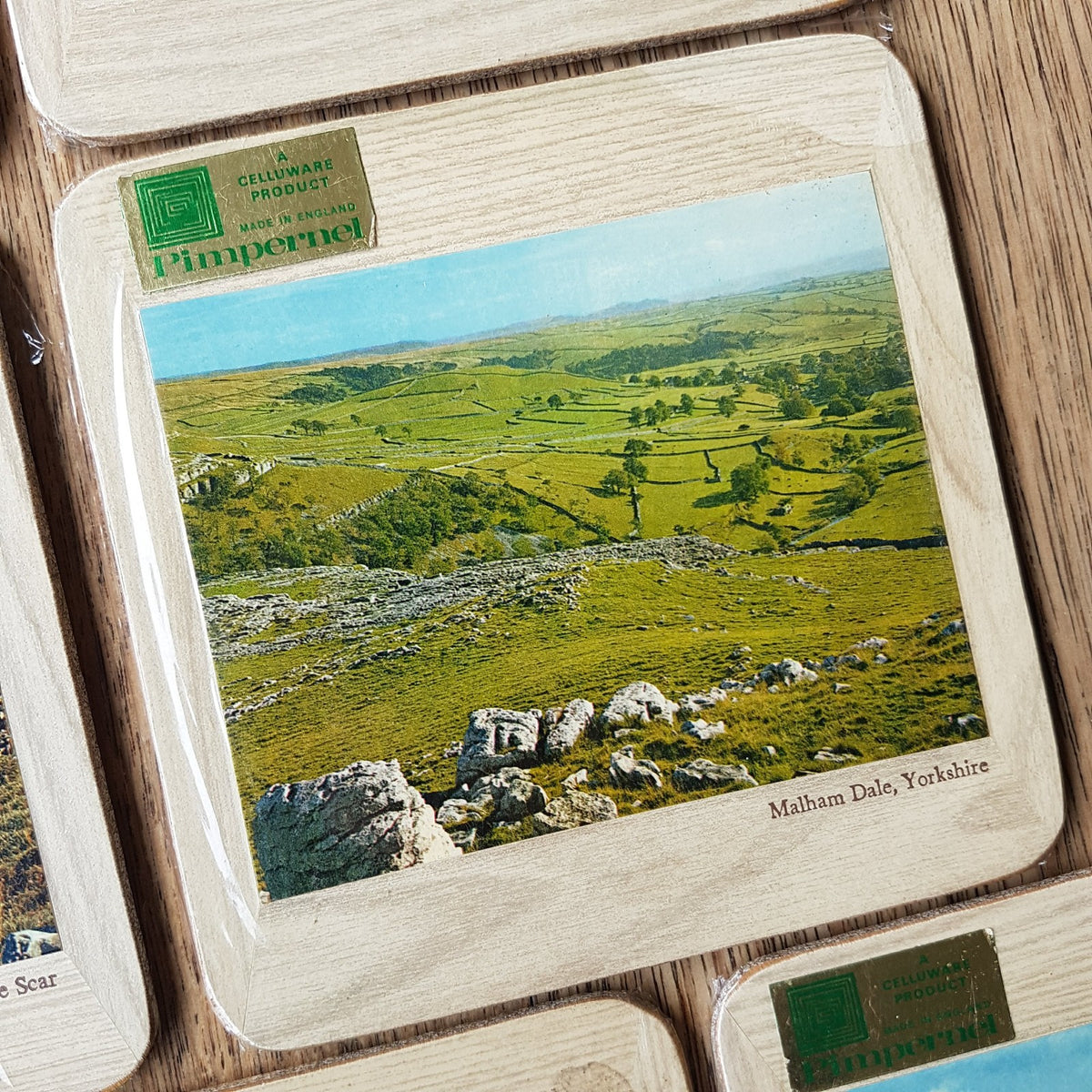 Pimpernel YORKSHIRE England Landmark Coasters Cork Backed Vintage 14cm Decor4