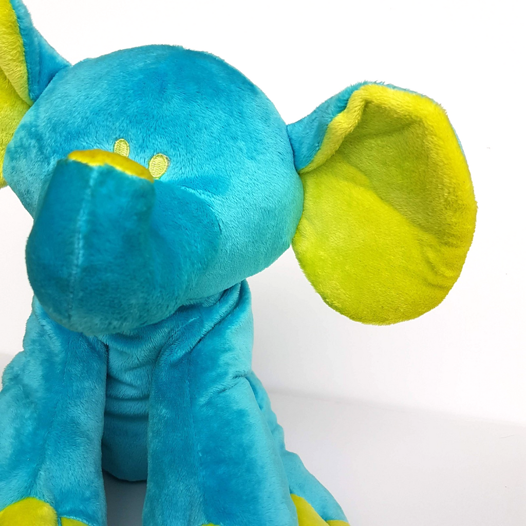 Teddy & Friends ELEPHANT Plush Blue Green Neon Soft Toy Stuffed Animal Floppy2