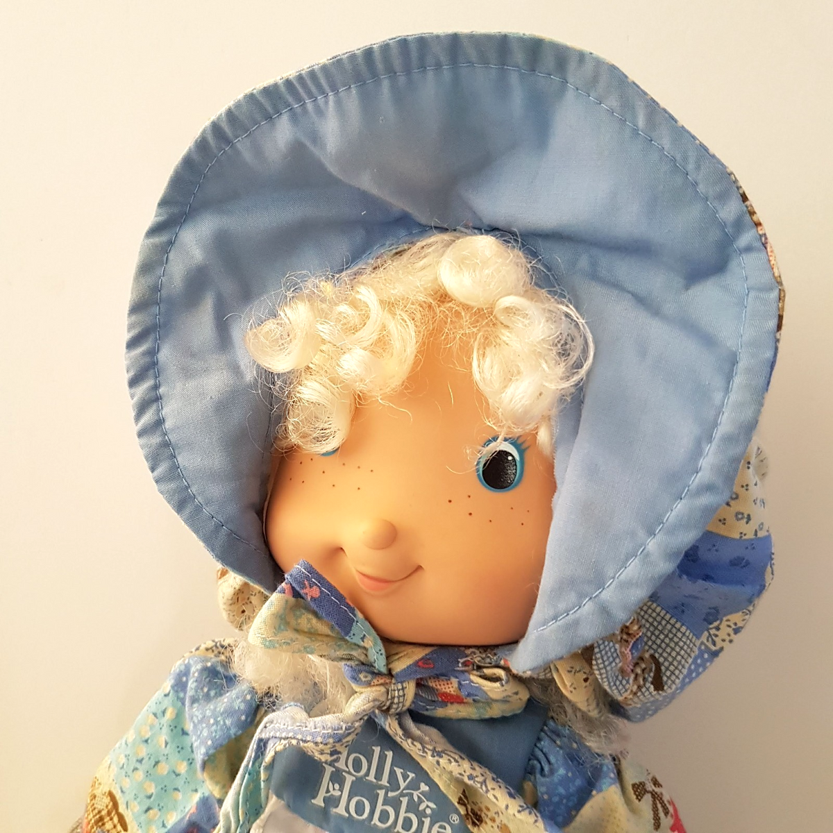 Knickerbocker HOLLY HOBBIE Doll 37cm Vintage Rag Doll  Blonde Blue Eyes Floppy1