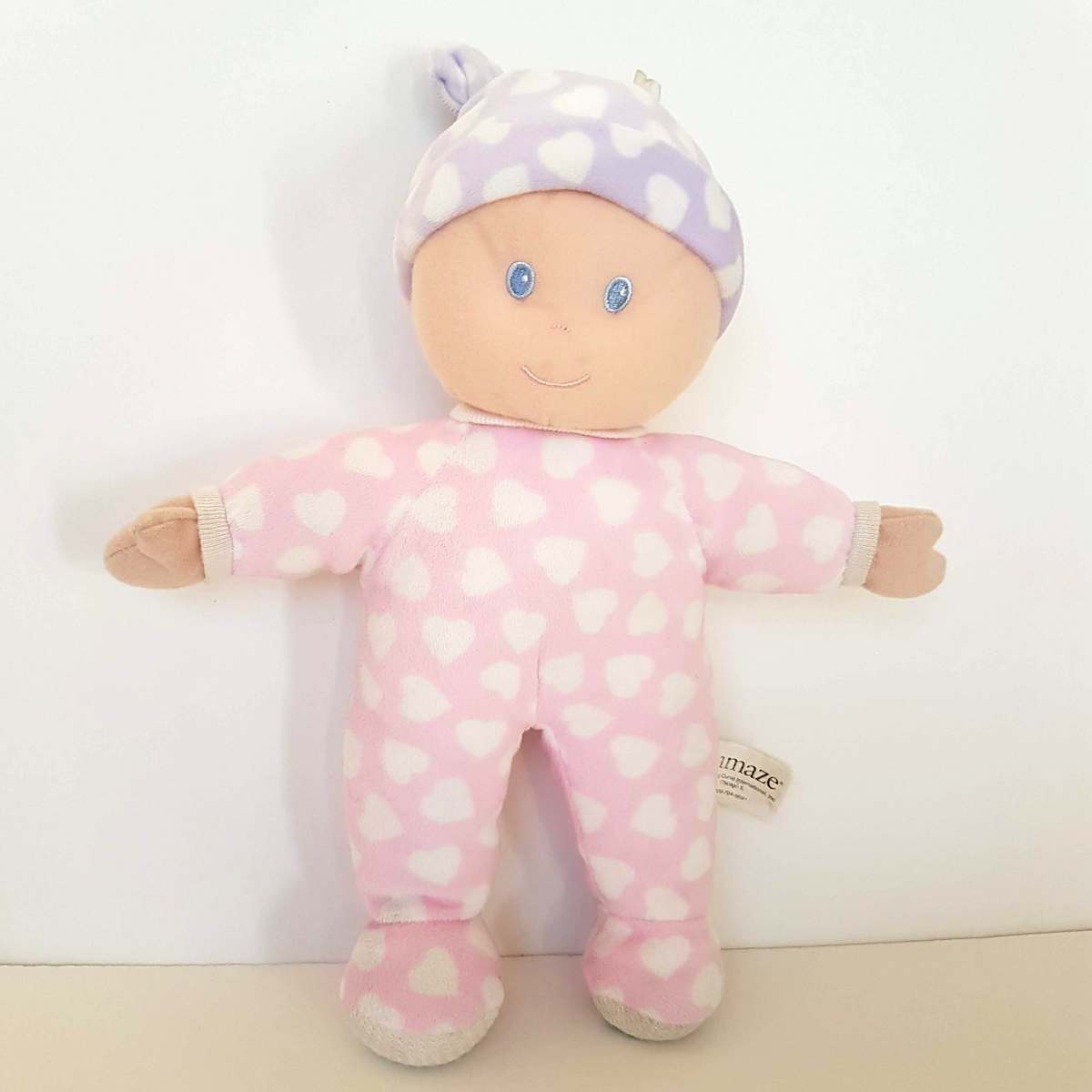 Rare Vintage Lamaze BABY DOLL Lovey Plush 32cm Comforter Soft Toy Purple Pink0