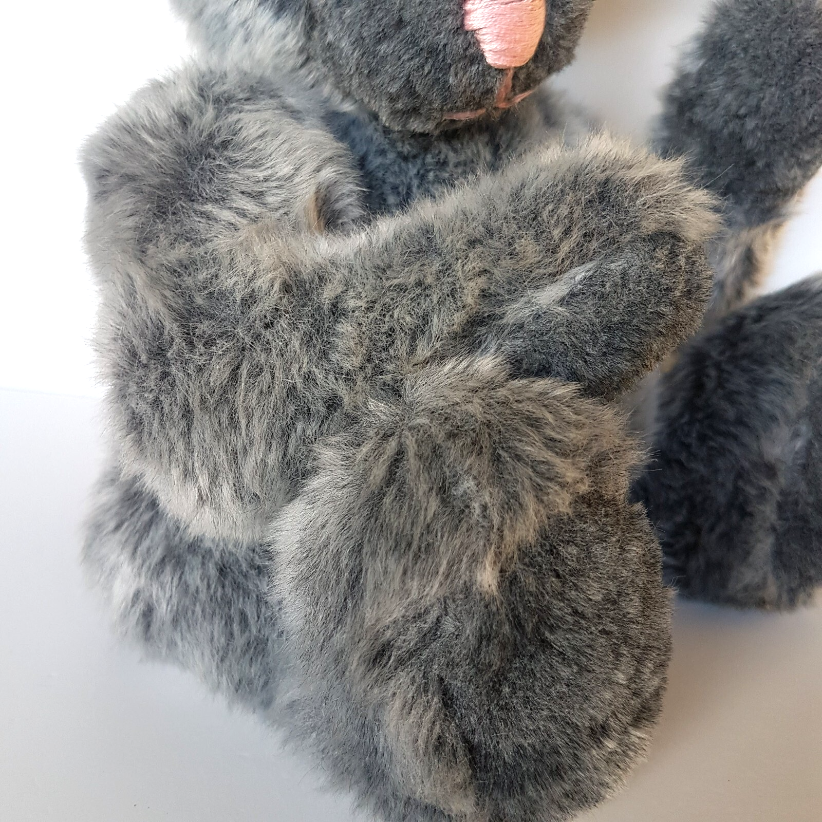 Jointed HANDMADE GREY BUNNY RABBIT 34cm Plush Weighted Stuffed Animal Soft Toy5
