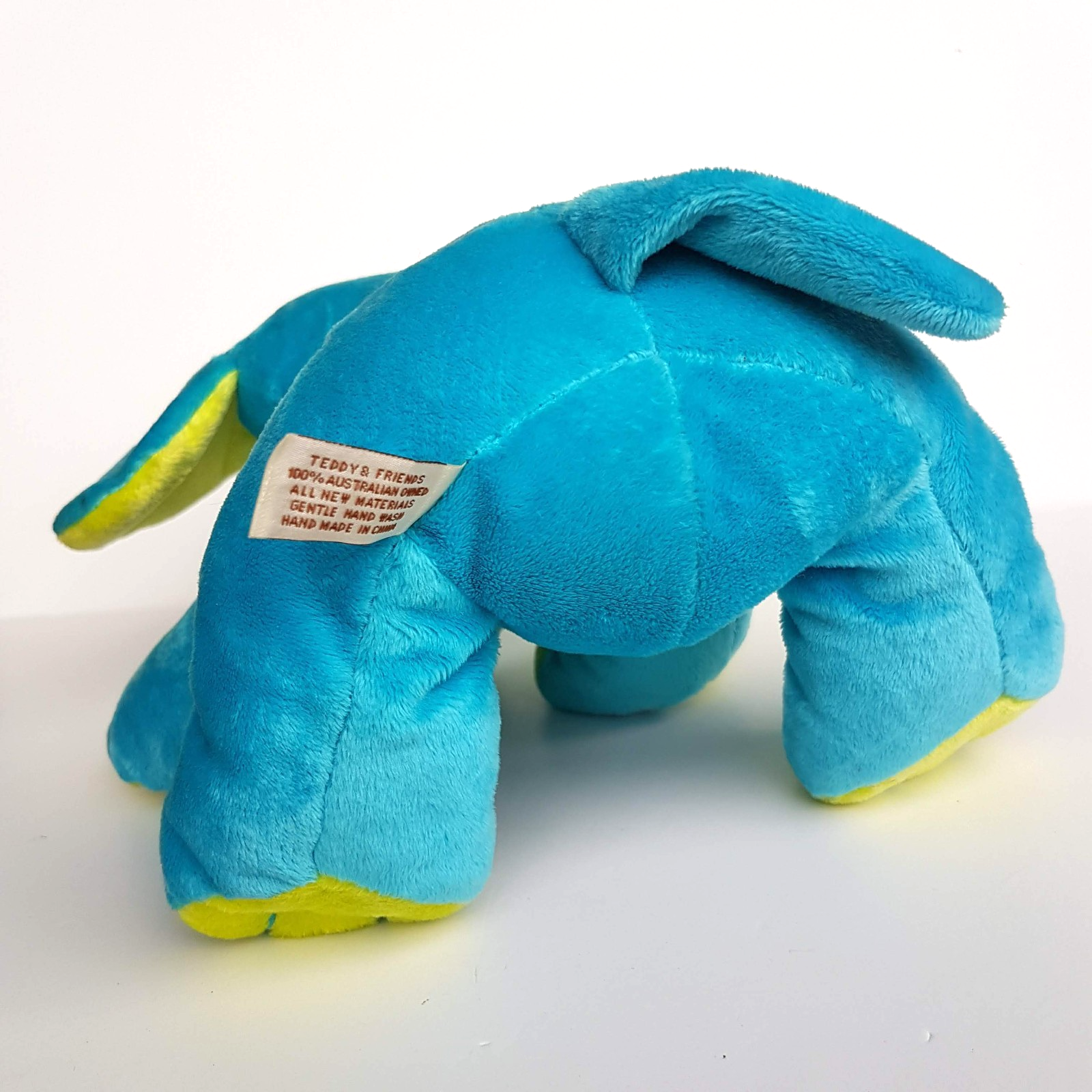 Teddy & Friends ELEPHANT Plush Blue Green Neon Soft Toy Stuffed Animal Floppy8