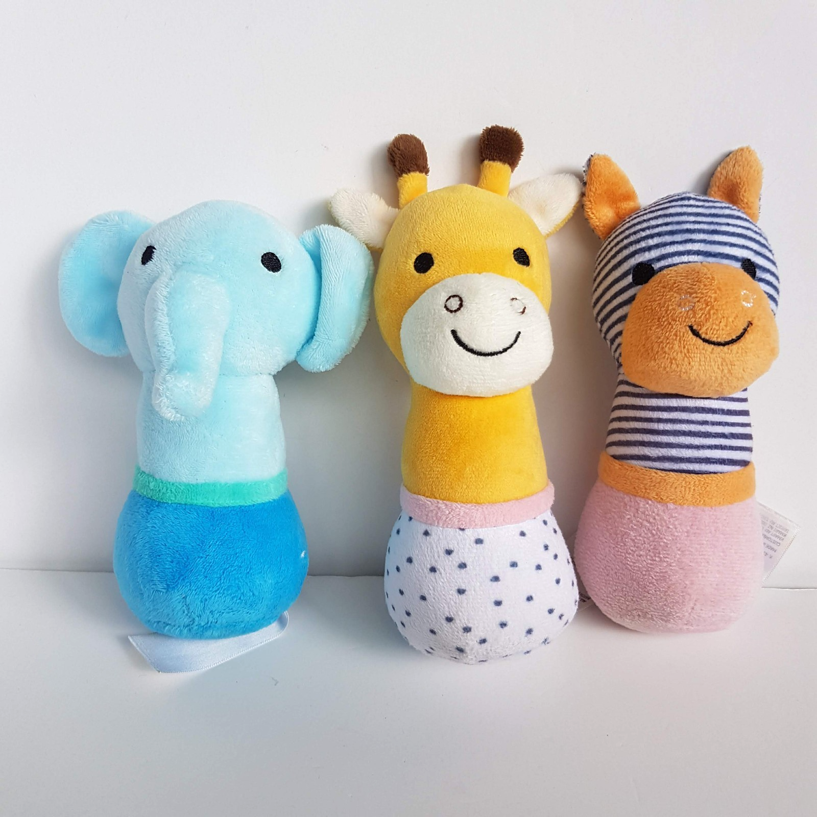 Anko ANIMAL BABY RATTLES Plush Stuffed Animal Soft Toy Baby Play Toy Bundle Lot0