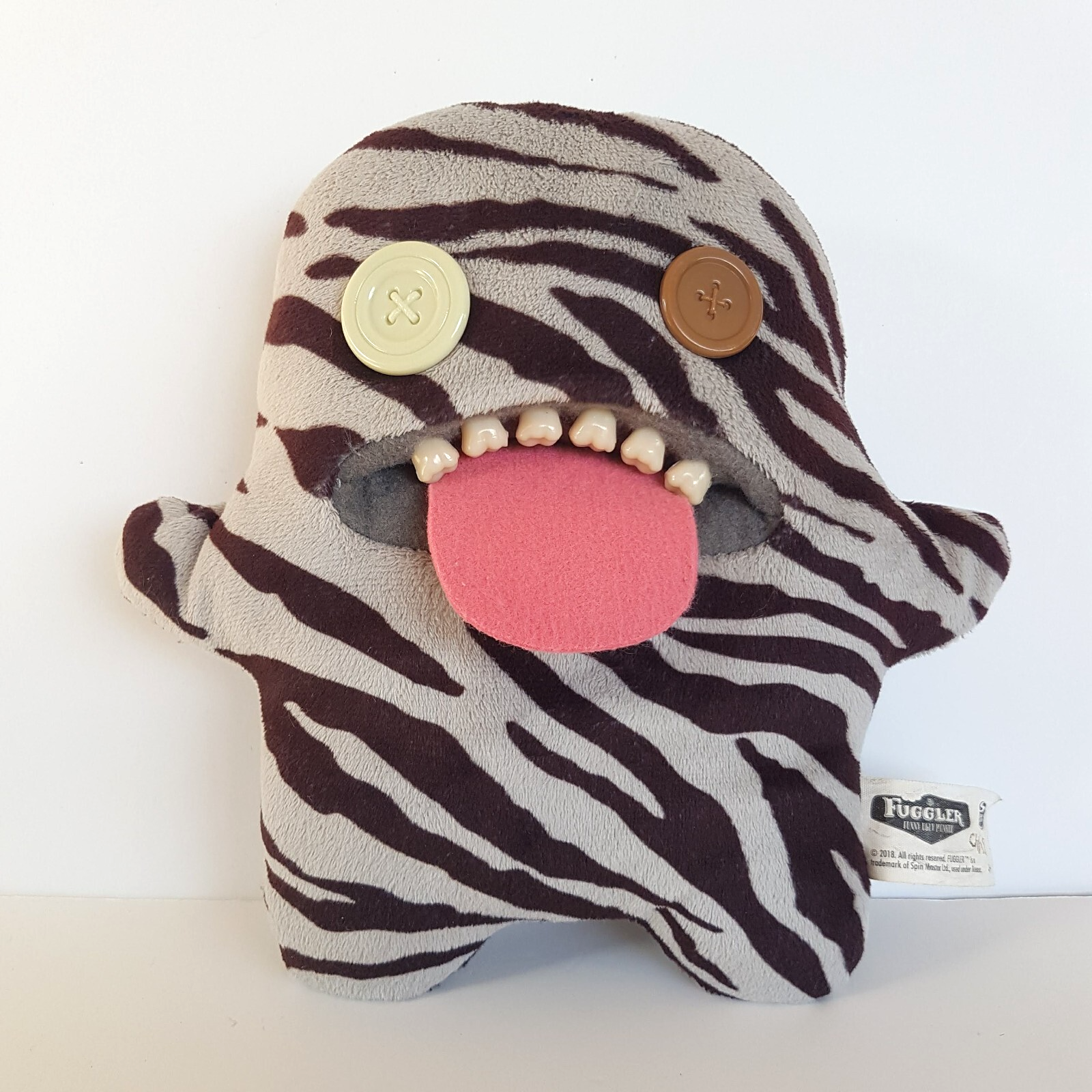 Fuggler OOGAH BOOGAH ZEBRA Funny Ugly Monster Plush Tongue Teeth Stripe Scary0