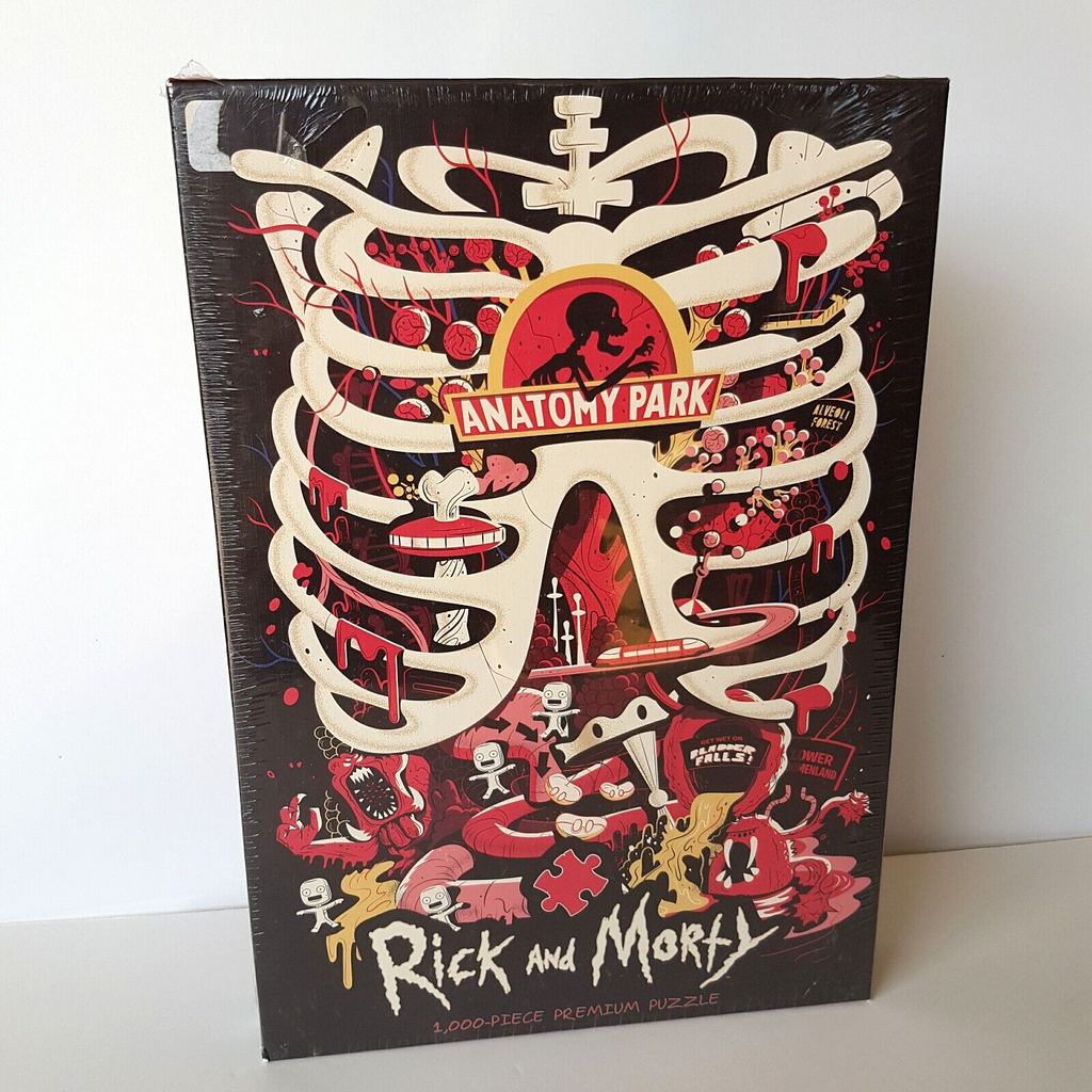 RICK & MORTY Jigsaw Puzzle 1000 pcs Anatomy Park SEALED New Sci Fi Animated Fun0