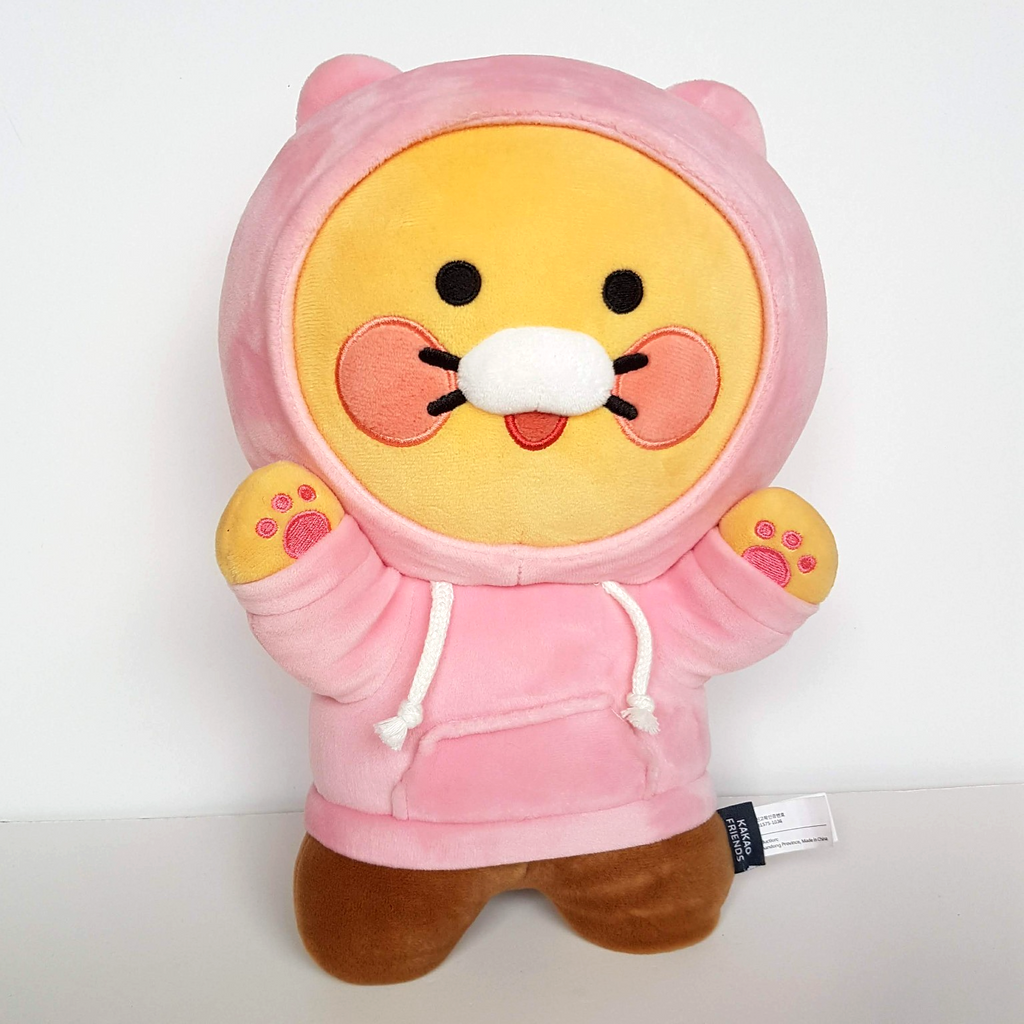 Kakao Friends PINK HOODIE CHOONSIK CAT Genuine 28cm Stuffed Animal Soft Toy CUTE0