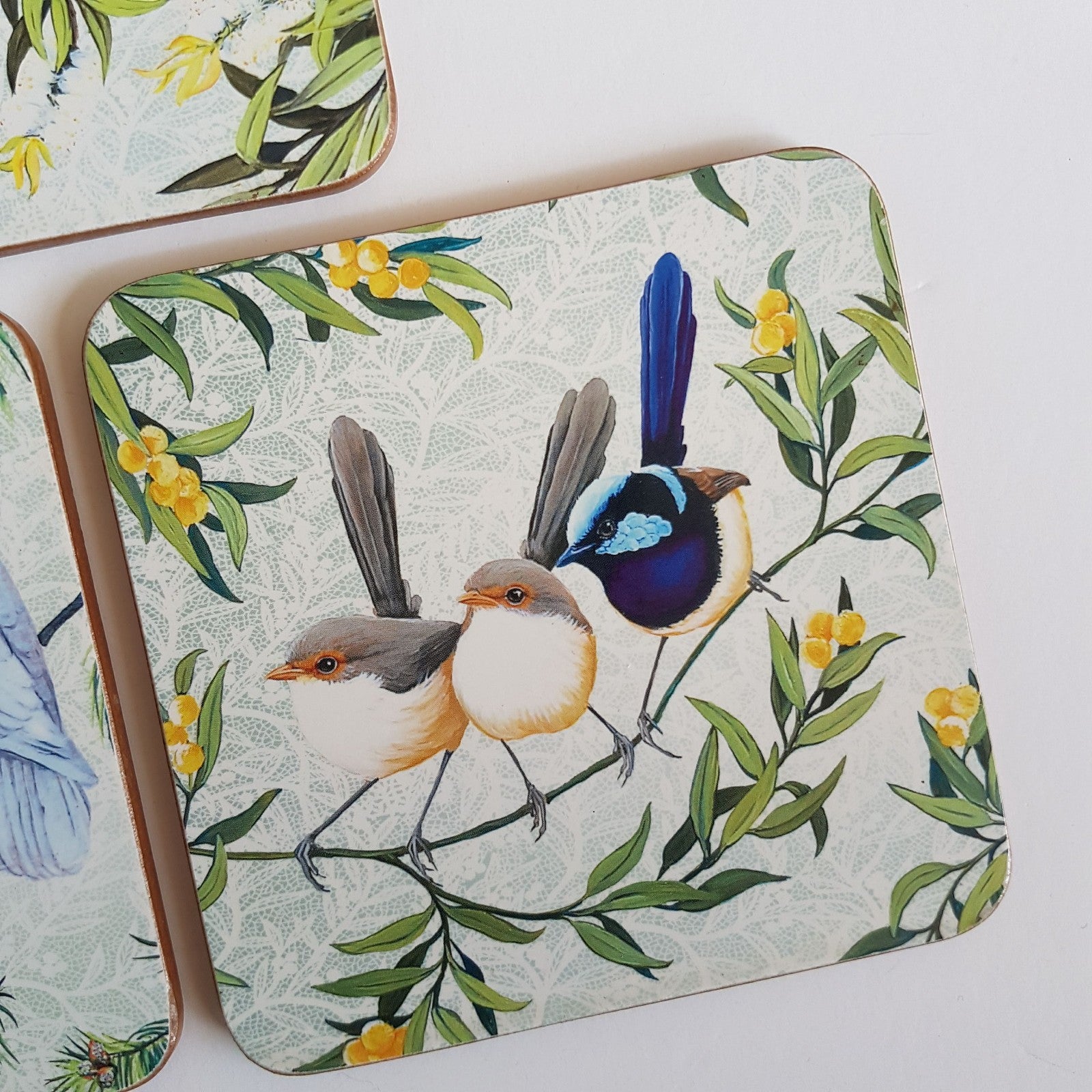 Birds of Australia COASTER SET Royal Botanic Gardens Victoria Katherine Castle4