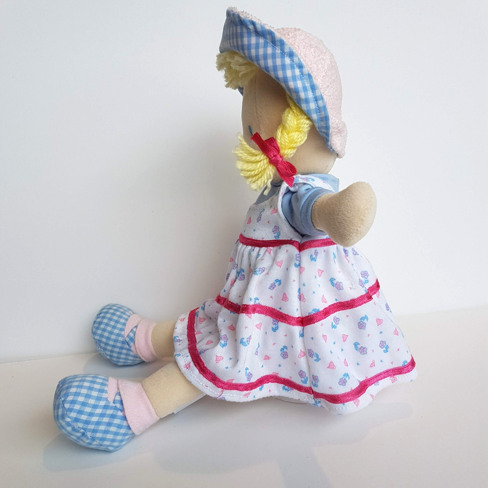 RARE Happy Star VELOUR BABY DOLL Terry Towel Fabric Rag Doll Soft Toy 37cm Cute7