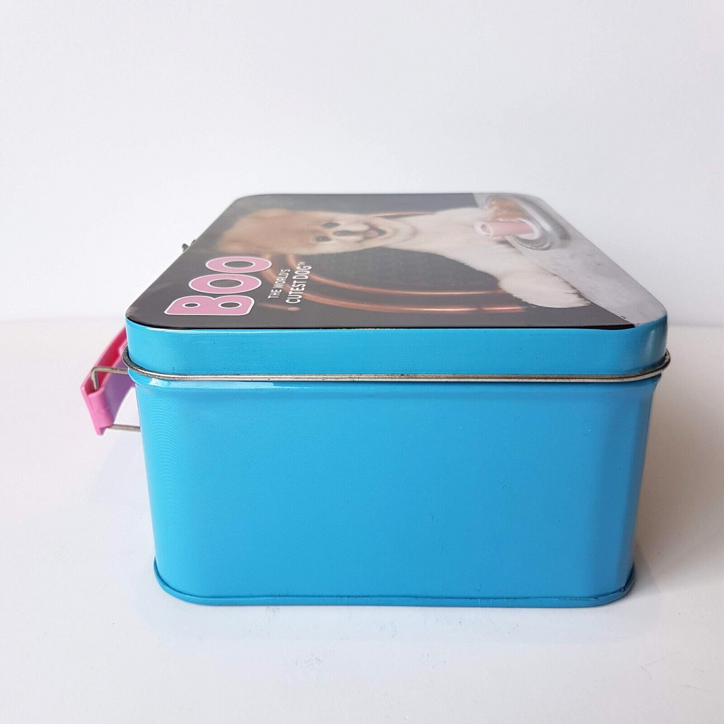 BOO DOG Collectible Metal Lunch Box Carry Tin Pomeranian School Carry Box Dogs3