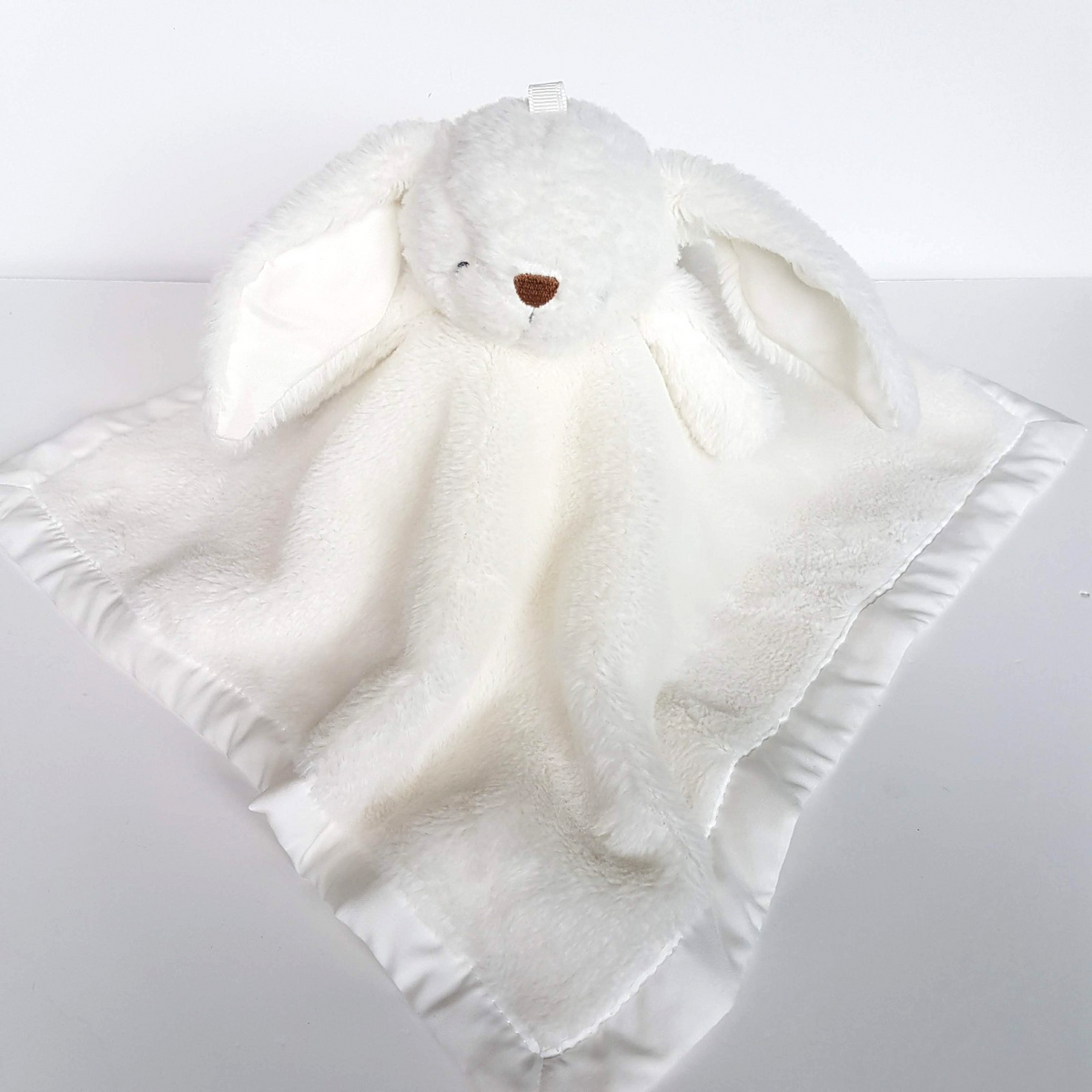 Baby Baby WHITE BUNNY Lovey Plush Security Blanket Comforter Sleep Soft Toy Cute3