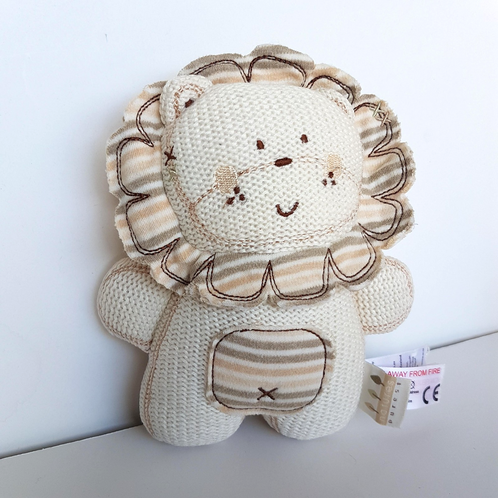 Nature's Purest LION LOVEY RATTLE Plush Knit Security Comforter Blanket Soft Toy2