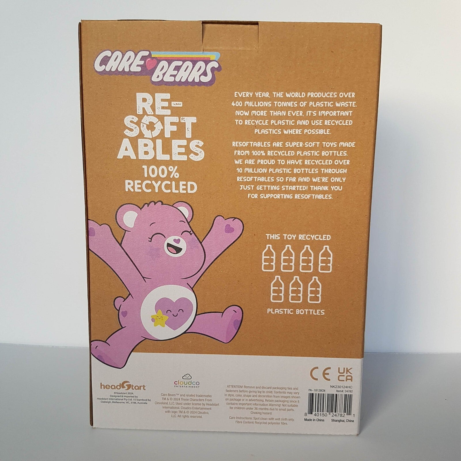 NIB Re Softables TAKE CARE BEAR Heart Star Plush Purple Stuffed Animal Soft Toy4