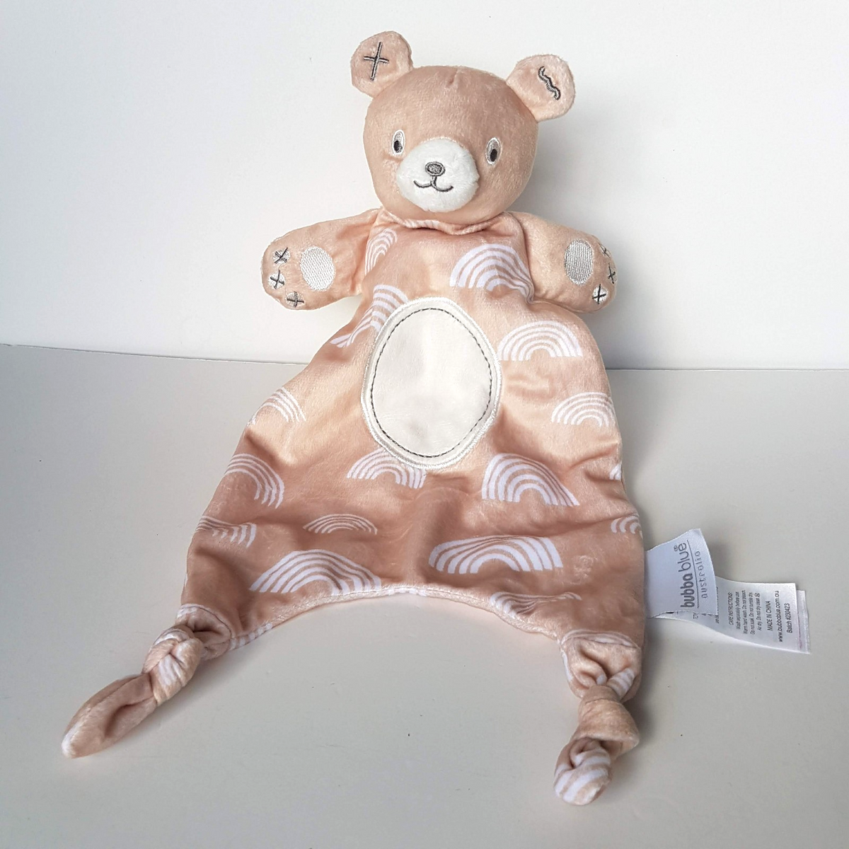 Bubba Blue TEDDY BEAR Lovey Security Comforter Sleep Baby Soft Toy Brown Neutral0
