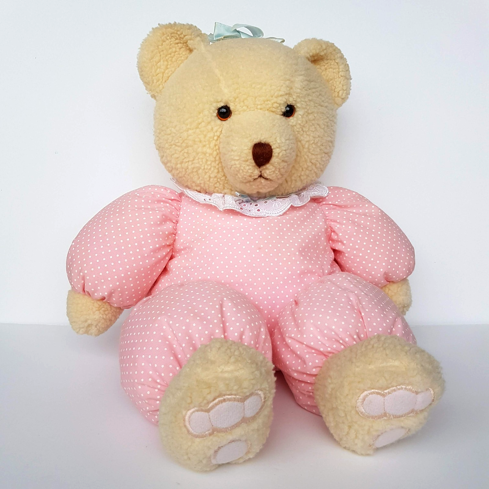 RARE Vintage DAKIN PUFFY BEAR Plush 40cm Fraser Group Stuffed Animal Soft Toy0