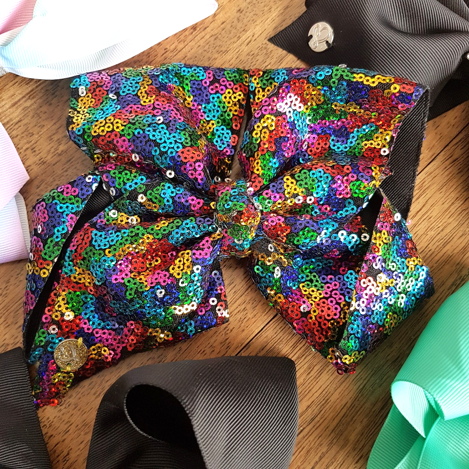 JoJo Siwa HAIR BOWS Unicorn Sequin Diamonte Sparkle Hair Accessories Cheer Bows2