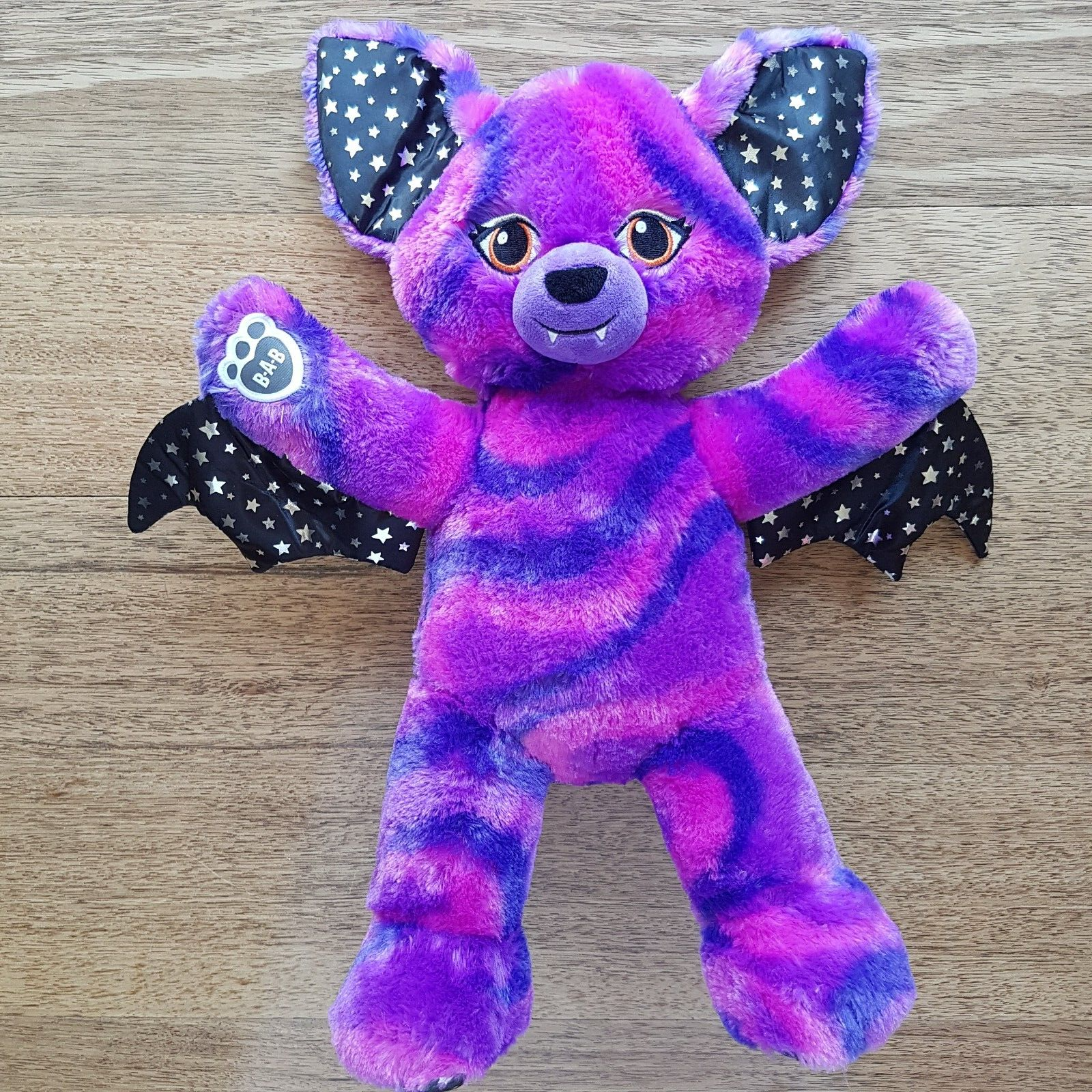 Build A Bear VAMPIRE BAT Plush STARRY NIGHT Purple Blue Stars Stuffed Animal Toy0